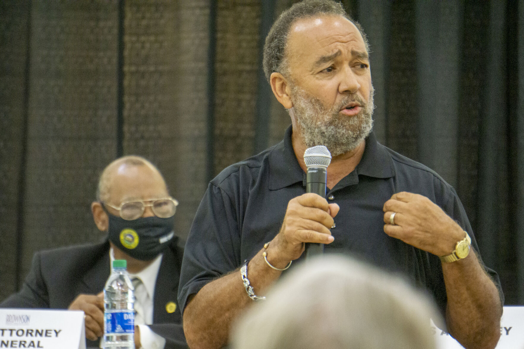Mitch Capel during a community forum on racial intolerance at Brownson Memorial Presbyterian Church on Oct. 14, 2021. It was the first time he spoke publicly about the incident at Cardinal Park.